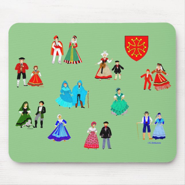 Kostüme traditionnels de Midi-Pyrénées, Frankreich Mousepad (Vorne)