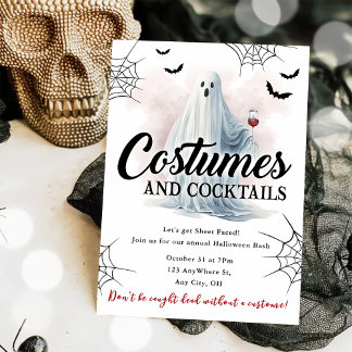 Kostüme und Cocktail Halloween-Party Einladung