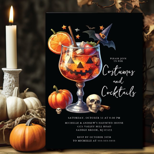 Kostüme und Cocktail-Halloween-Party Einladung (Von Creator hochgeladen)