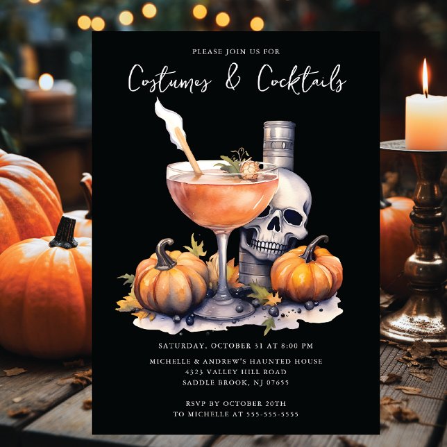 Kostüme und Cocktail-Halloween-Party Einladung (Von Creator hochgeladen)