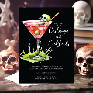 Kostüme und Cocktail-Halloween-Party Einladung