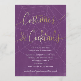 Kostüme und Cocktail-modernes Halloween-Party Einladung