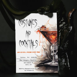 Kostüme und Cocktails Bloody Martini Halloween Einladung