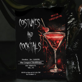 Kostüme und Cocktails Bloody Pop Halloween Einladung