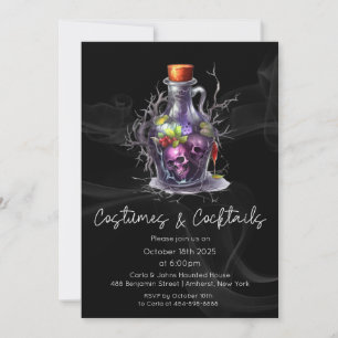 Kostüme und Cocktails Erwachsene Halloween-Party Einladung