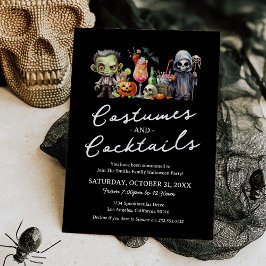 Kostüme und Cocktails Erwachsene Halloween-Party Einladung