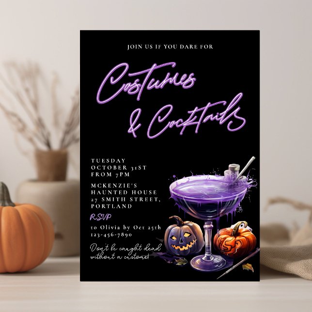 Kostüme und Cocktails Erwachsene Halloween-Party Einladung (Von Creator hochgeladen)