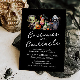 Kostüme und Cocktails Erwachsenes Halloween Einladung