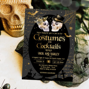 Kostüme und Cocktails Erwachsenes Halloween-Party Einladung