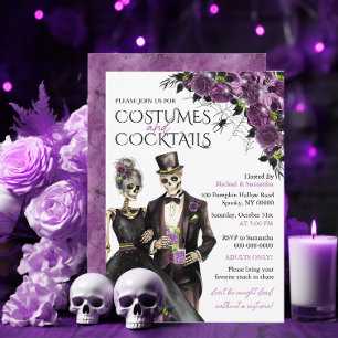 Kostüme und Cocktails Erwachsenes Halloween-Party Einladung