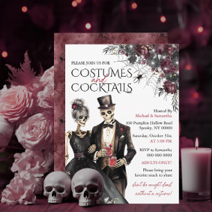 Kostüme und Cocktails Erwachsenes Halloween-Party Einladung
