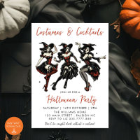Kostüme und Cocktails Erwachsenes Halloween-Party