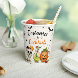 Kostüme und Cocktails Frohes Halloween Papierbeche Pappbecher