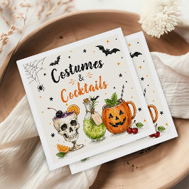 Kostüme und Cocktails Frohes Halloween Servietten