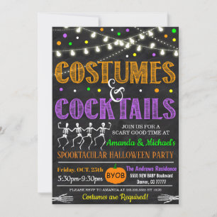 Kostüme und Cocktails Halloween Einladung