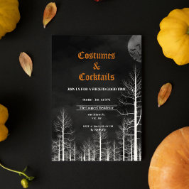 Kostüme und Cocktails Halloween-Party aus dunklem Einladung