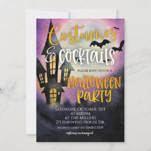 Kostüme und Cocktails Halloween-Party Einladung