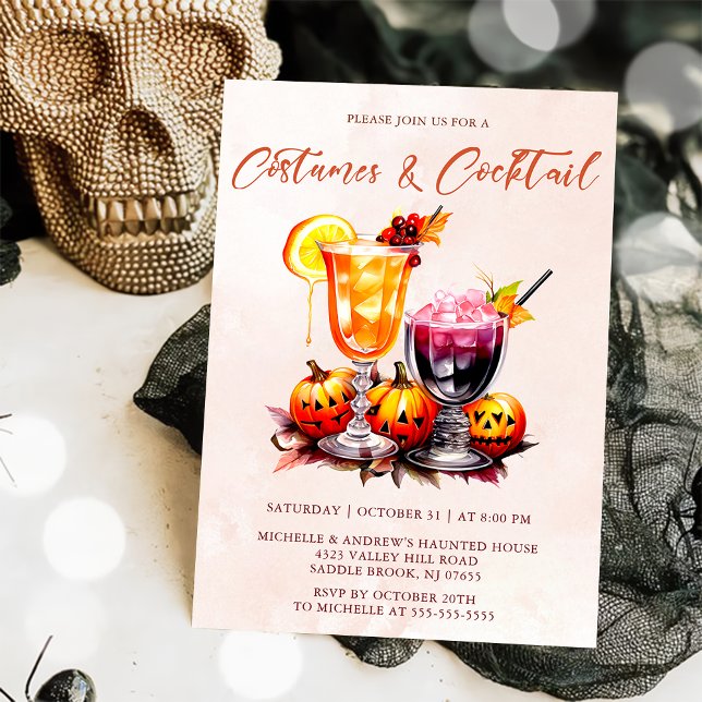 Kostüme und Cocktails Halloween-Party Einladung (Von Creator hochgeladen)