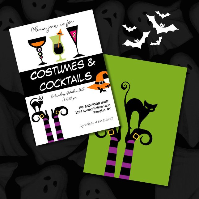 Kostüme und Cocktails Halloween-Party Einladung (Von Creator hochgeladen)