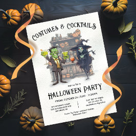 Kostüme und Cocktails Halloween-Party Einladung