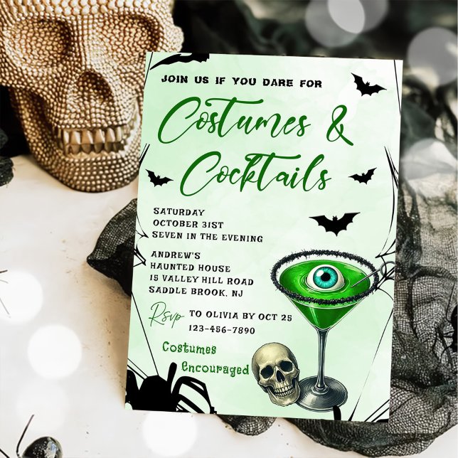 Kostüme und Cocktails Halloween-Party Einladung (Von Creator hochgeladen)
