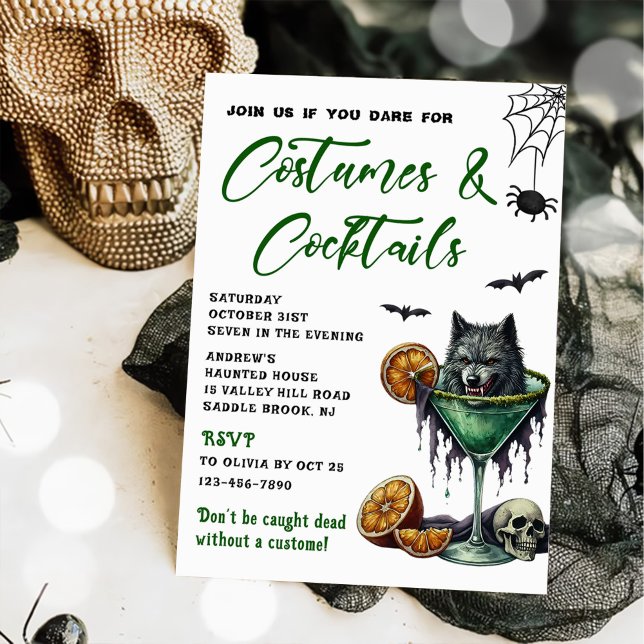 Kostüme und Cocktails Halloween-Party Einladung (Von Creator hochgeladen)
