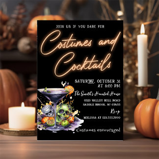 Kostüme und Cocktails Halloween-Party für Erwachse Einladung