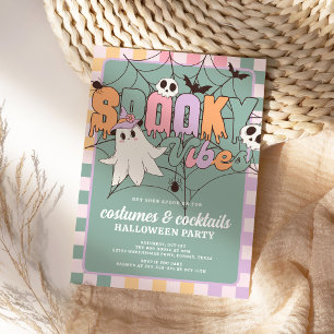 Kostüme und Cocktails Retro-Halloween-Party Einladung