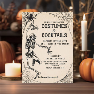 Kostüme und Cocktails Skelett Erwachsene Halloween Einladung