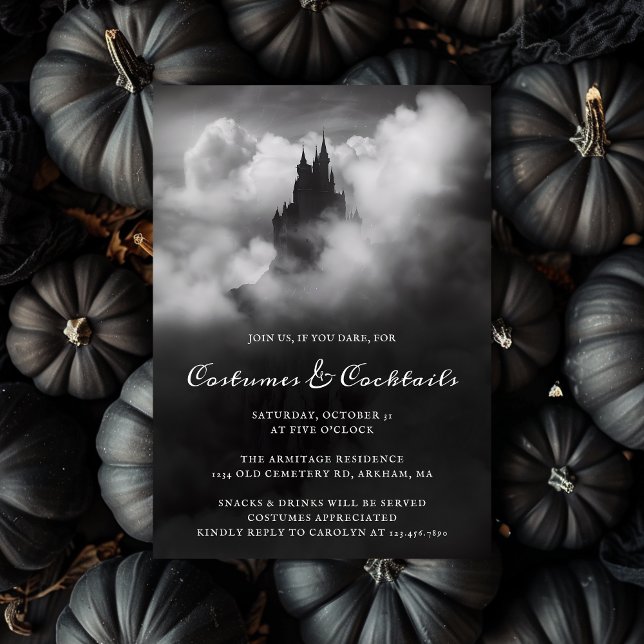 Kostüme und Cocktails Spooky Castle Adult Hallowee Einladung (Von Creator hochgeladen)