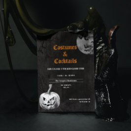 Kostüme und Cocktails Spooky Erwachsenes Halloween Einladung