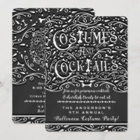 Kostüme und Cocktails Vintages Chalk-Halloween-Par