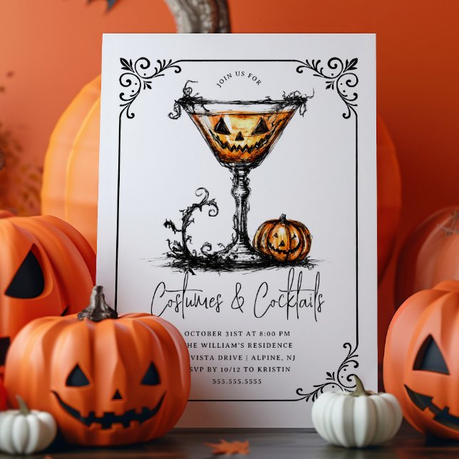 Kostüme und Martinis-Halloween-Party Einladung (Von Creator hochgeladen)