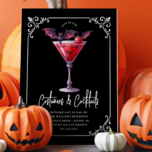 Kostüme und Martinis-Halloween-Party Einladung