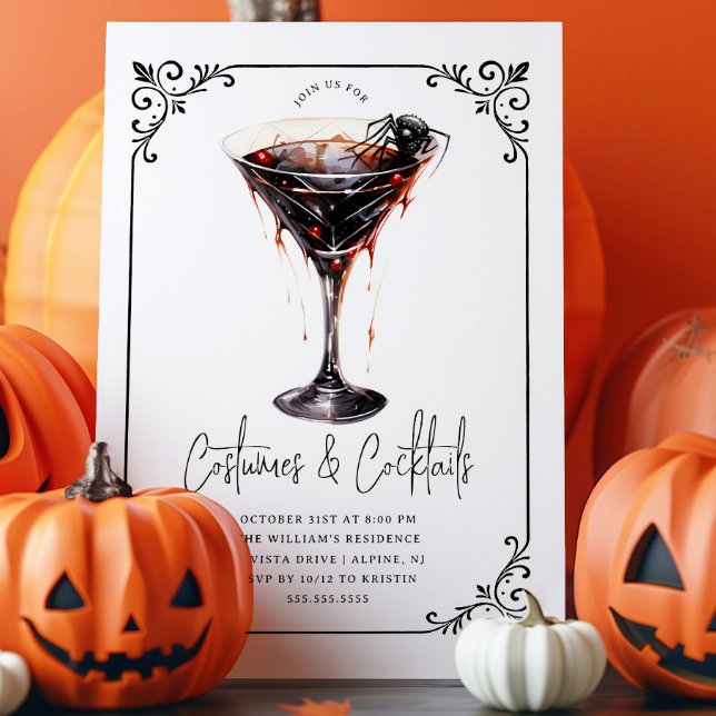 Kostüme und Martinis-Halloween-Party Einladung (Von Creator hochgeladen)