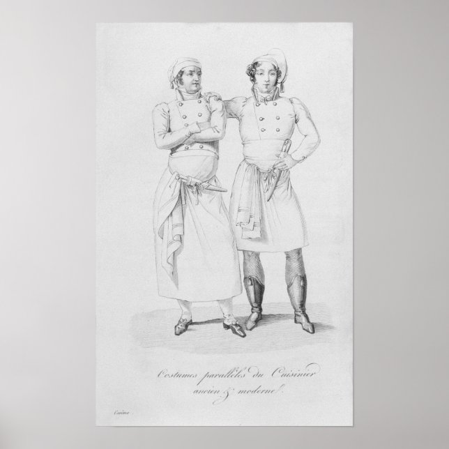 Kostüme von Köchen aus verschiedenen Epochen Poster (Vorne)