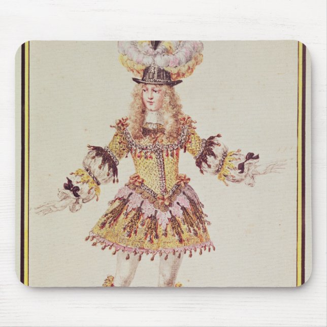 Kostümentwurf für männlichen Tänzer, c.1660 Mousepad (Vorne)