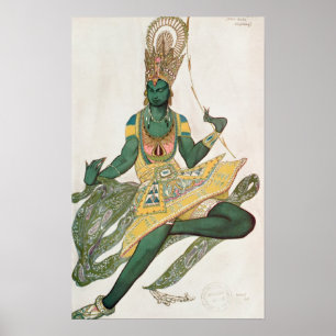 Kostümentwurf für Nijinsky als das 'blaue God Poster