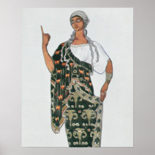 Kostümentwurf von Phedre, 1917 (Farbelitho) Poster