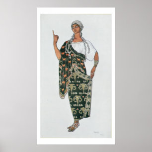 Kostümentwurf von Phedre, 1917 (Farbelitho) Poster