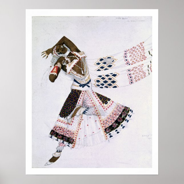 Kostümgestaltung aus Le Dieu Bleu, 1911 (farbig be Poster (Vorne)