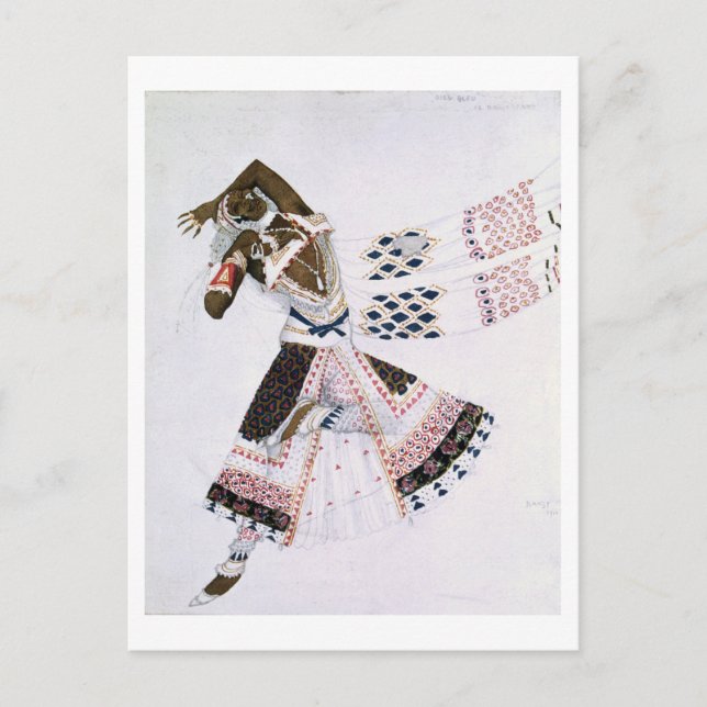 Kostümgestaltung aus Le Dieu Bleu, 1911 (farbig be Postkarte (Vorderseite)