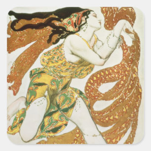 Kostümgestaltung für einen Bacchante in 'Narcisse' Quadratischer Aufkleber