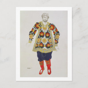 Kostümgestaltung für einen Mann, aus Sadko, 1917 ( Postkarte