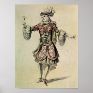 Kostümgestaltung für einen männlichen Tänzer, c.16 Poster
