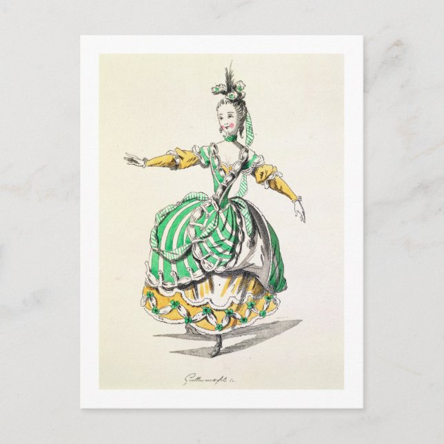 Kostümgestaltung für Phrygienne in Dardanus, einer Postkarte (Vorderseite)