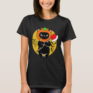 Kostümhut Halloween Niedlicher, cremiger schwarzer T-Shirt