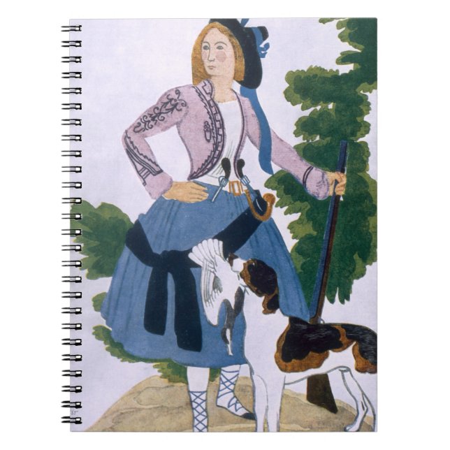 Kostümieren Sie Entwurf für den Huntress, 1922 Notizblock (Vorderseite)