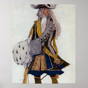 Kostümieren Sie Entwurf für den König, im Garte Poster