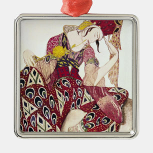 Kostümieren Sie Entwurf für Nijinsky am Ballett Silbernes Ornament